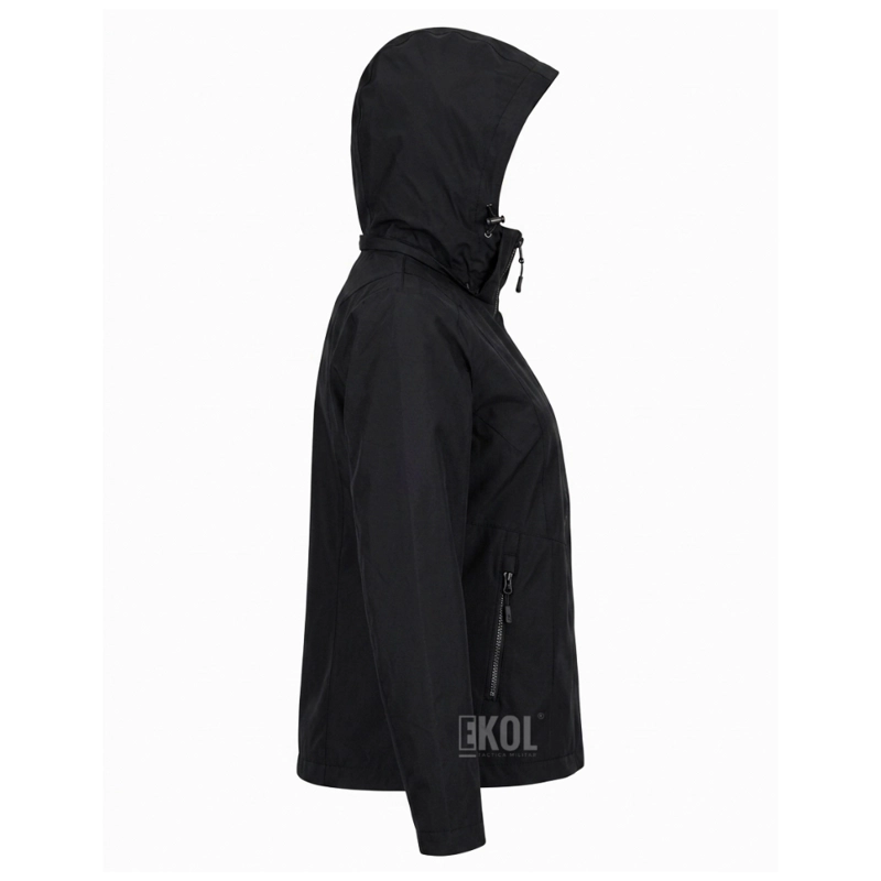 CHAQUETA CORTAVIENTO MUJER CON CAPUCHA AJUSTABLE Y CUELLO ALTO - 4