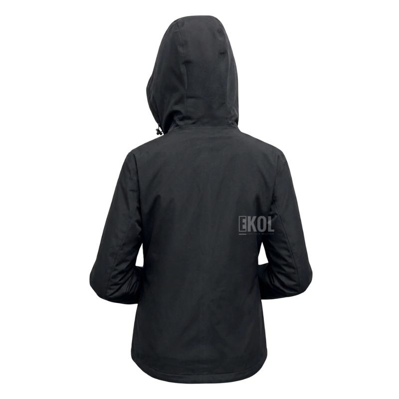 CHAQUETA CORTAVIENTO MUJER CON CAPUCHA AJUSTABLE Y CUELLO ALTO - 5