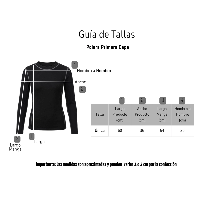 CAMISETA TE RMICA PRIMERA CAPA MUJER INVIERNO TALLA UNICA - 6