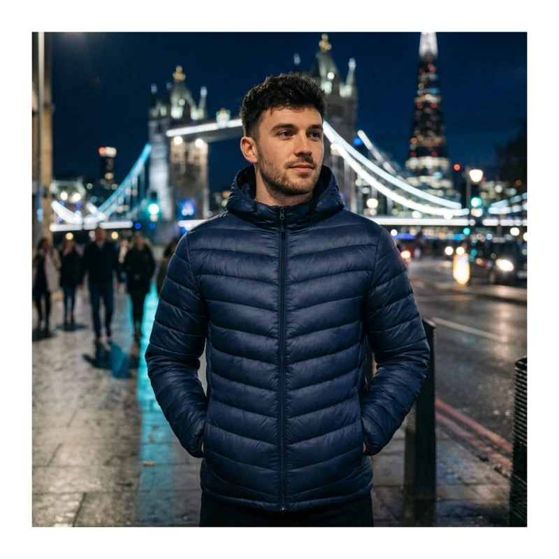 CHAQUETA PARKA TE RMICA AZUL COMODIDAD Y CALCE PERFECTO - 1