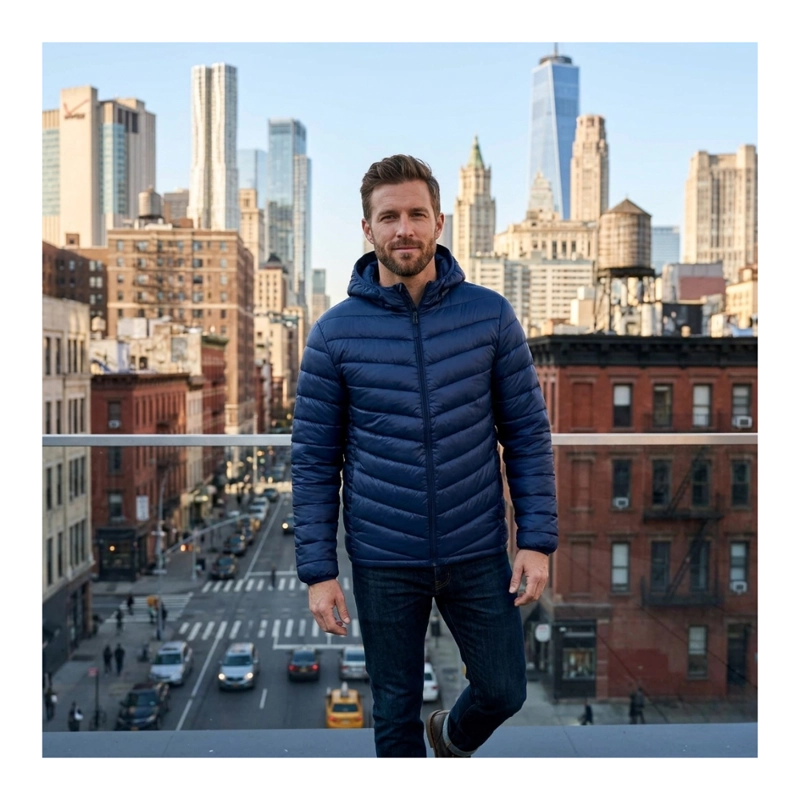 CHAQUETA PARKA TE RMICA AZUL COMODIDAD Y CALCE PERFECTO - 8
