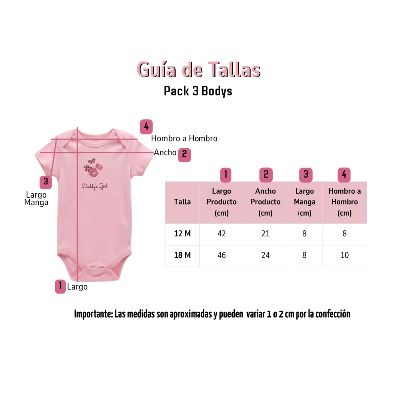 PACK 3 BODYS DISEÑOS SURTIDOS 100% ALGODON - 6