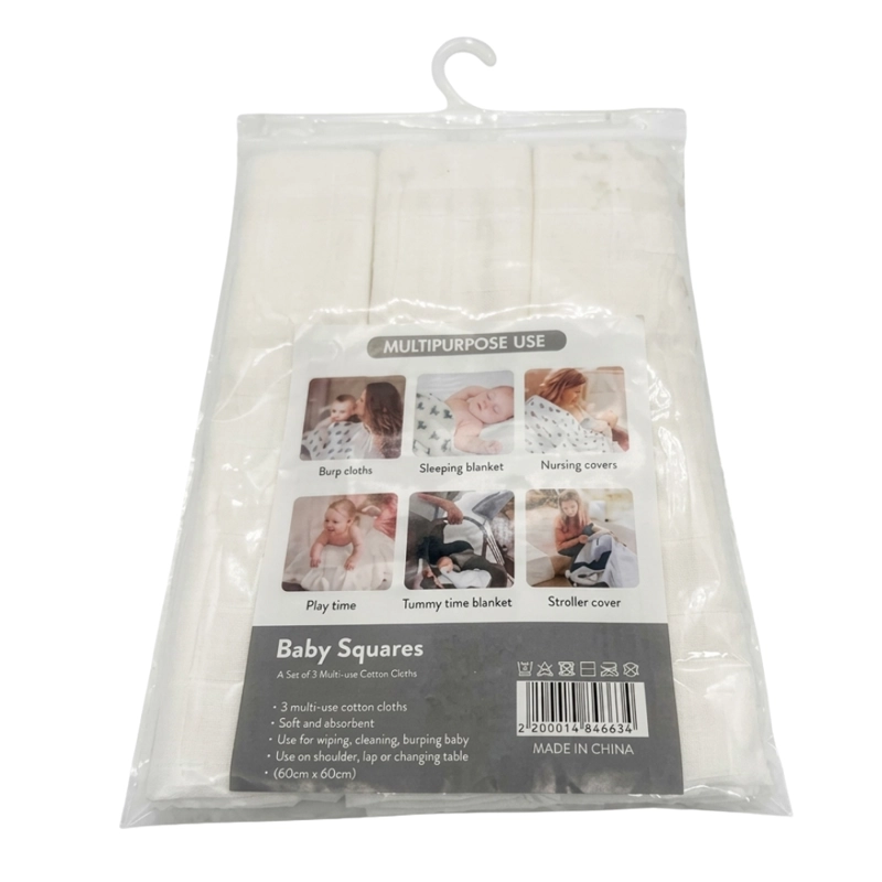 PACK 3 PAÑALES BLANCO PARA BEBE  100% ALGODON - 3