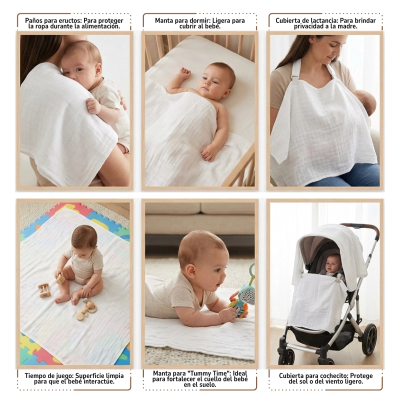 PACK 3 PAÑALES BLANCO PARA BEBE  100% ALGODON - 5