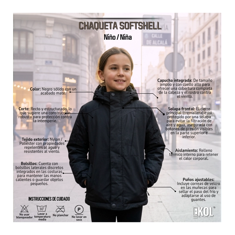 CHAQUETA TE RMICA SOFTSHELL PARA NIÑOS IMPERMEABLE Y CORTAVIENTOS - 5
