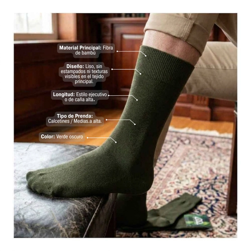PAR CALCETINES BAMBU LISOS UNICOLOR TALLA UNICA - 5