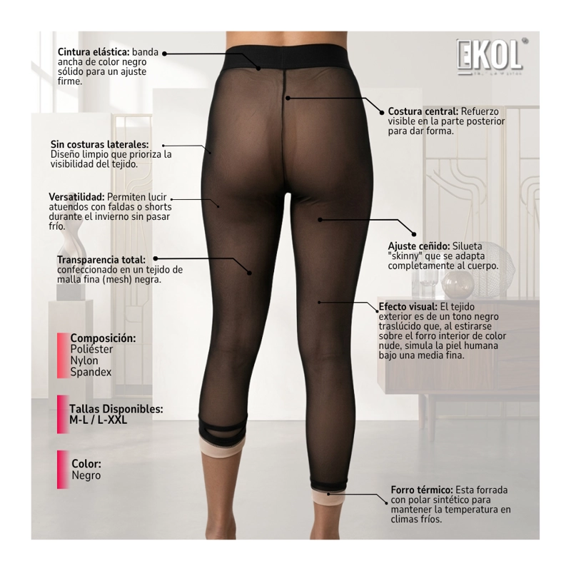PANTYS TIPO CALZAS MODELAN ABDOMEN PIERNAS, TERMICAS GRUESAS - 5