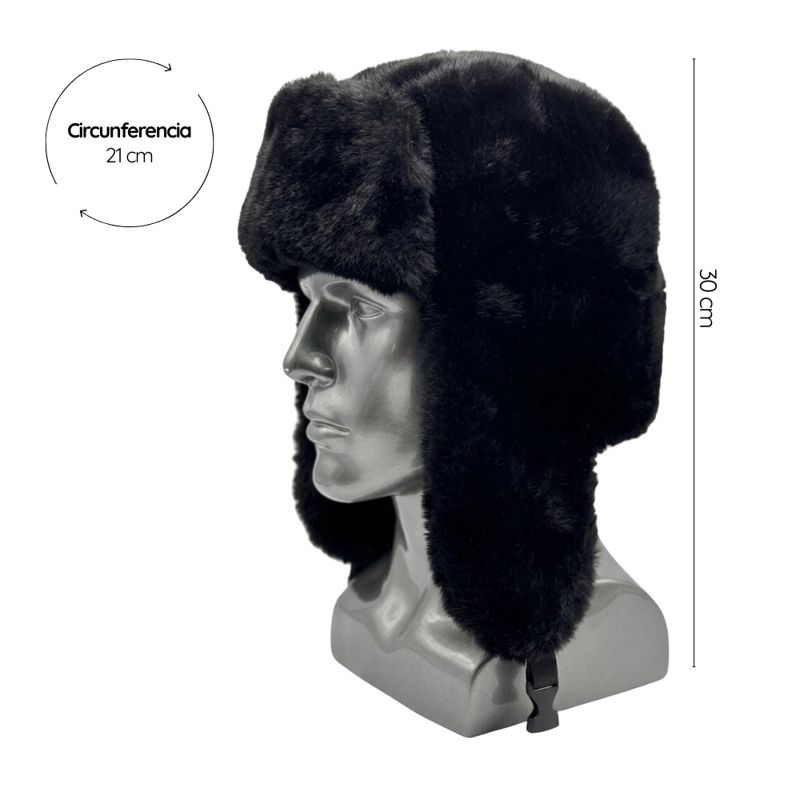 GORRO RUSO USHANKA CON OREJERAS PELUDO TERMICO INVIERNO MUJER - 6