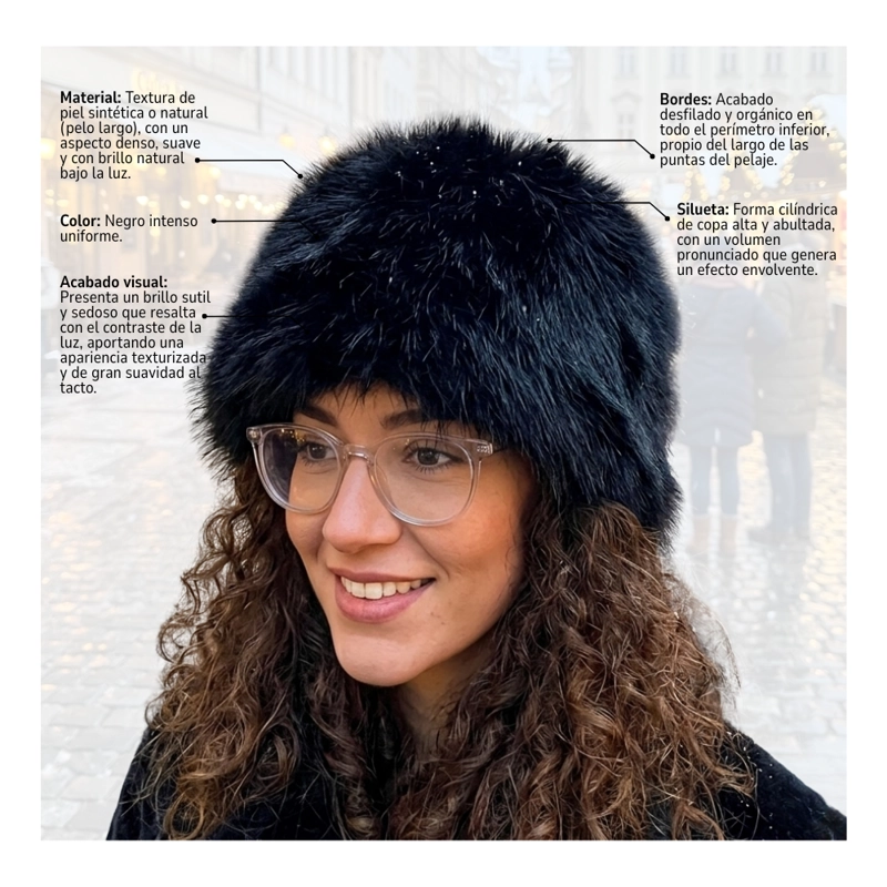 GORRO PELUDO TIPO COSACO PARA MUJER ACCESORIO DE INVIERNO ELEGANTE - 5