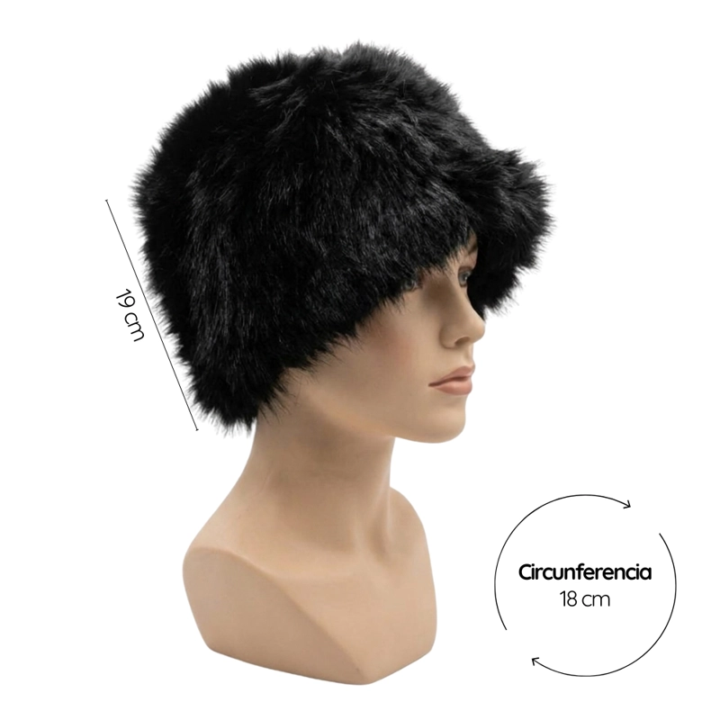 GORRO PELUDO TIPO COSACO PARA MUJER ACCESORIO DE INVIERNO ELEGANTE - 6