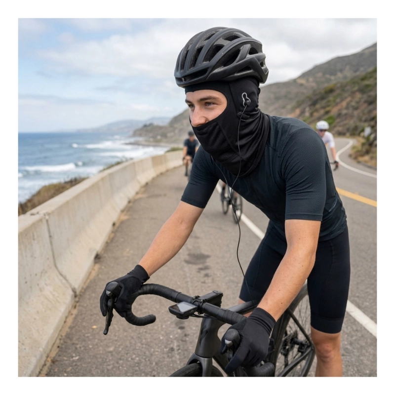 SET ANTIVIENTO MOTO BALACLAVA CON ORIFICIO AURICULAR Y GUANTES - 1
