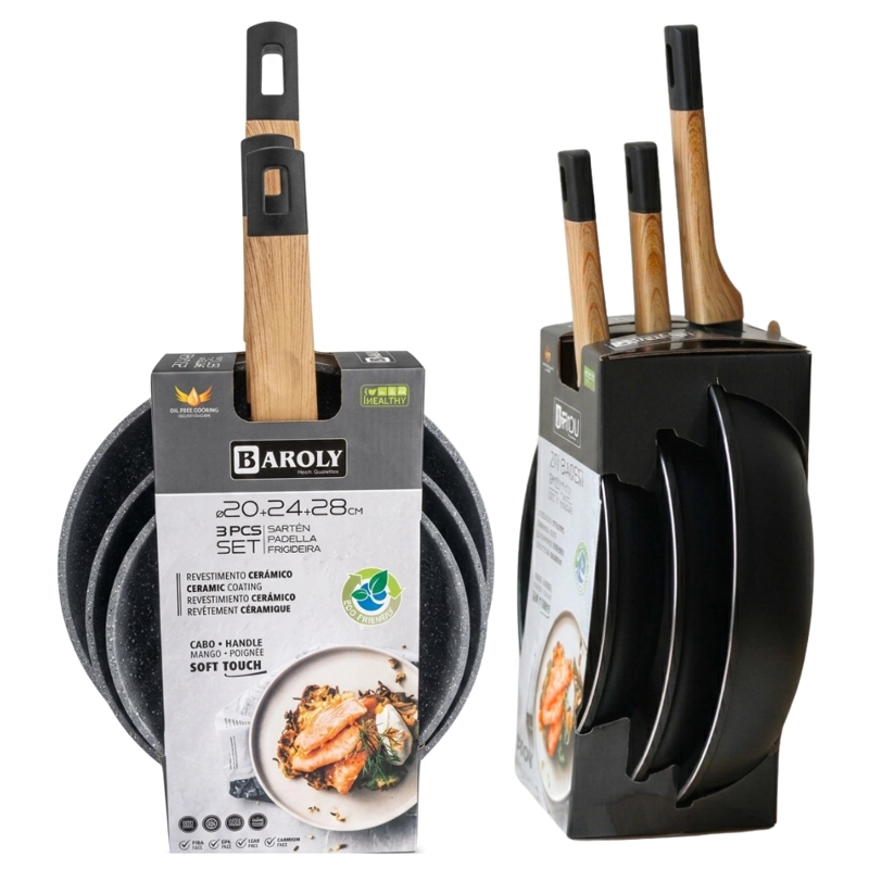 SET COCINA PREMIUM ANTIADHERENTE CERAMICO OLLAS Y SARTENES - 3