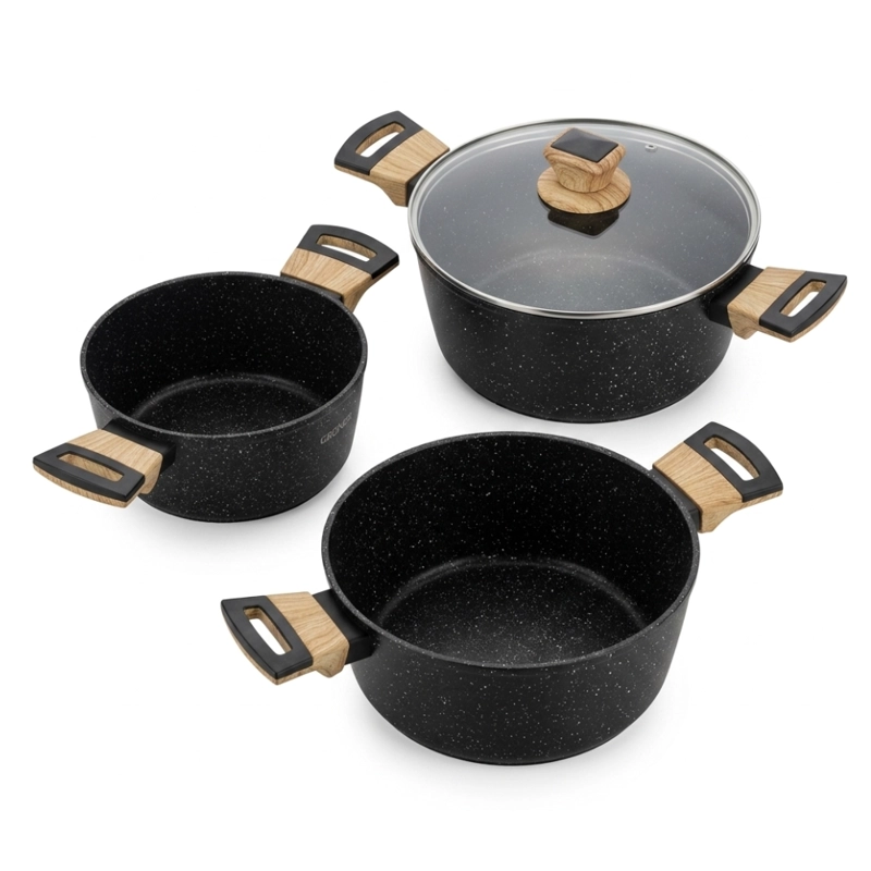 SET COCINA PREMIUM ANTIADHERENTE CERAMICO OLLAS Y SARTENES - 5