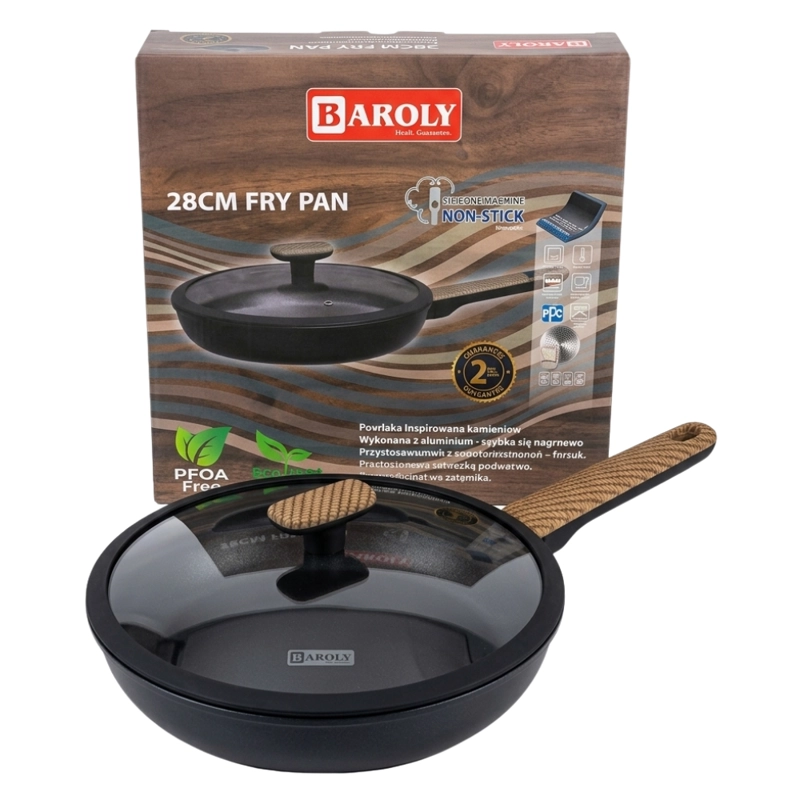 SARTE N DE ALUMINIO ANTIADHERENTE BAROLY 28CM CON TAPA PFOA FREE - 2