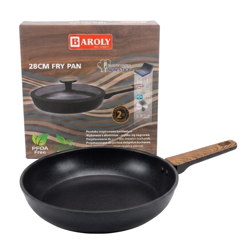 SARTE N DE ALUMINIO ANTIADHERENTE BAROLY 28CM CON TAPA PFOA FREE - 3