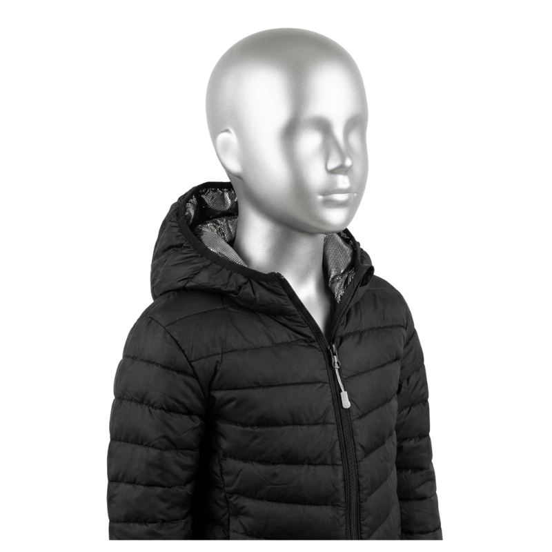 CHAQUETA PUFFER PARA NIÑOS CON FORRO TE RMICO REFLECTANTE Y CAPUCHA NEGRA - 5