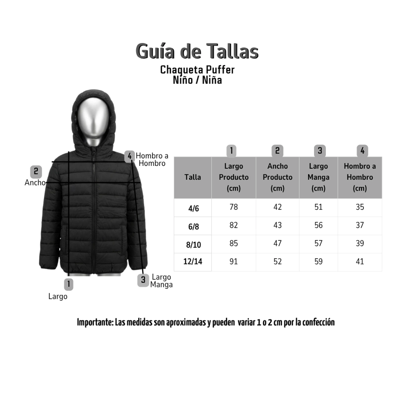 CHAQUETA PUFFER PARA NIÑOS CON FORRO TE RMICO REFLECTANTE Y CAPUCHA NEGRA - 7