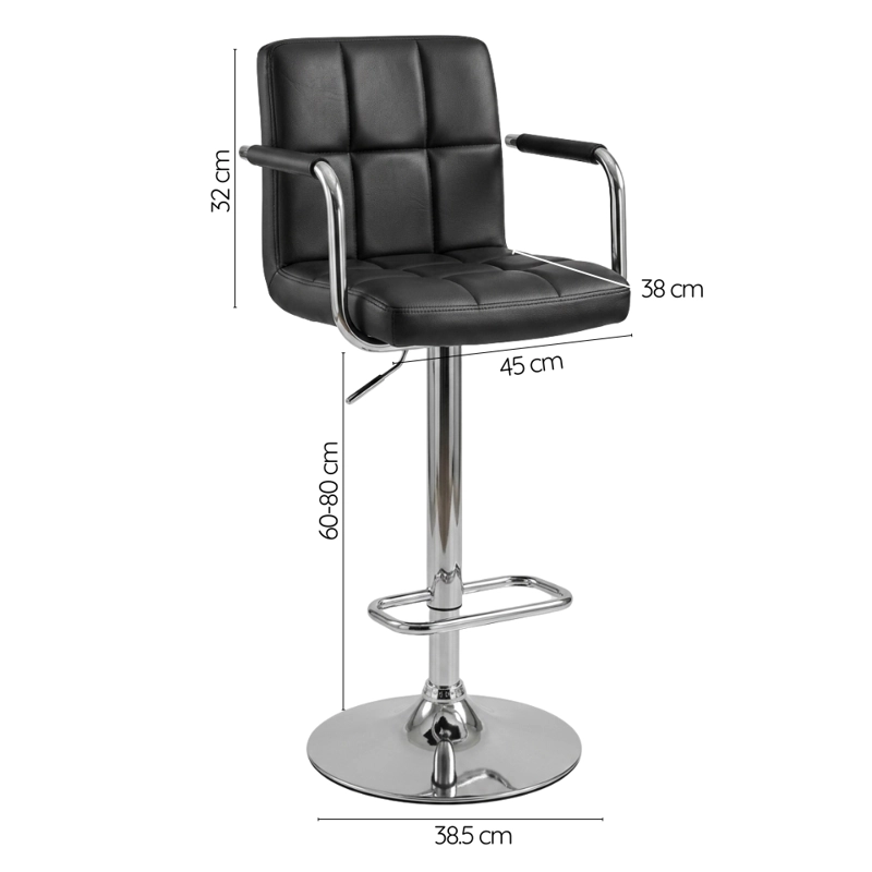 PISO DE BAR PREMIUM CAPITONE  CON RESPALDO LUMBAR Y BRAZOS - 6