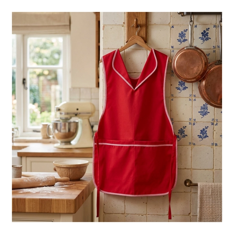 DELANTAL TIPO CHALECO PARA MUJER MANDIL DE COCINA CON BOLSILLOS - 1