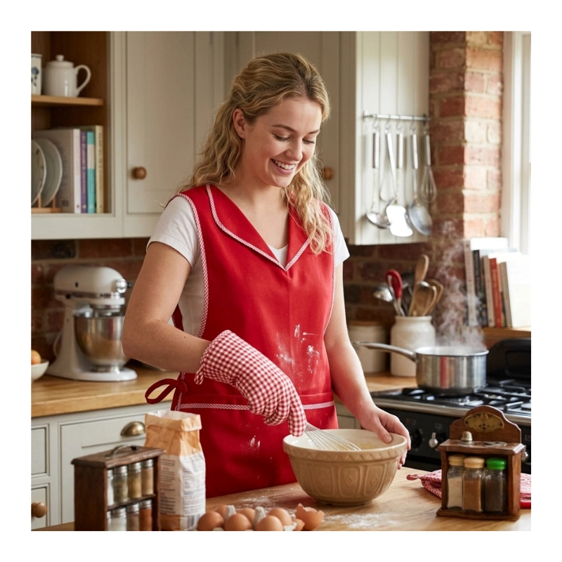 DELANTAL TIPO CHALECO PARA MUJER MANDIL DE COCINA CON BOLSILLOS - 5