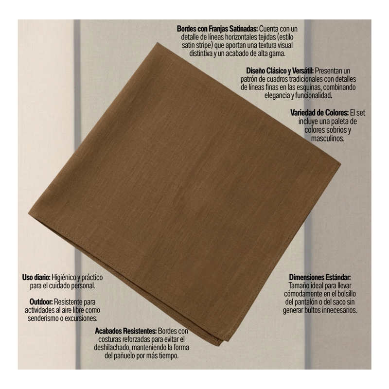 PACK 3 PAÑUELOS PILATHUS 100% ALGODON SUAVE PREMIUM - 5