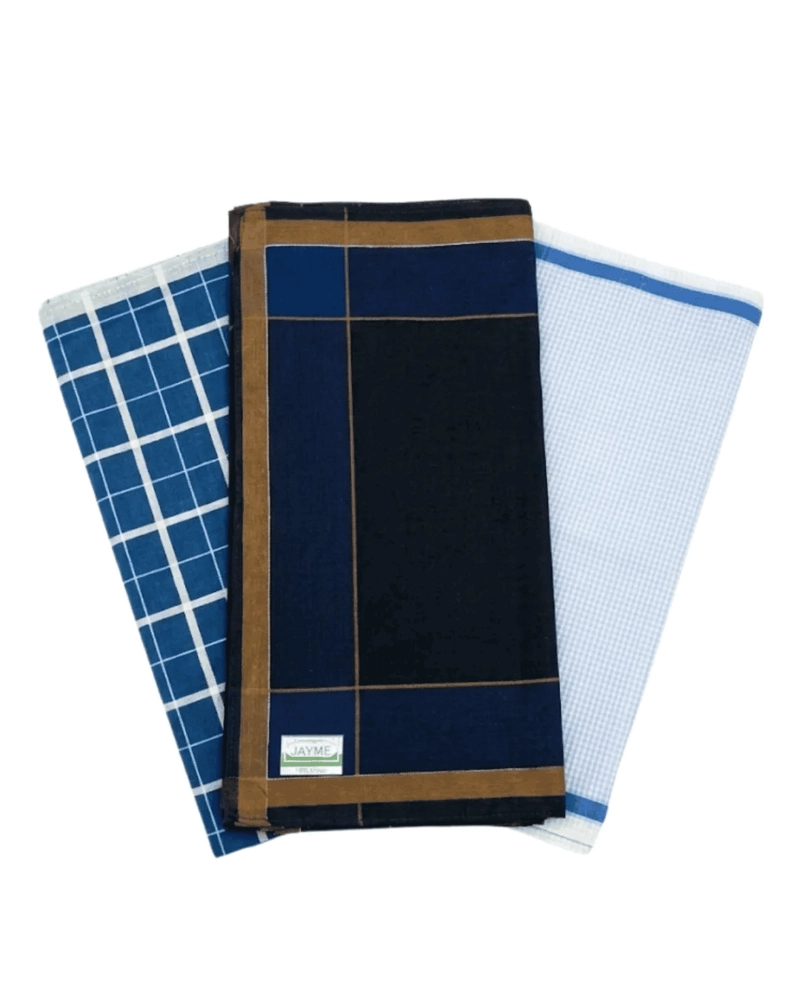 PAÑUELOS PARA HOMBRE MODELO CUADRADOS 12 UND PACK - 1