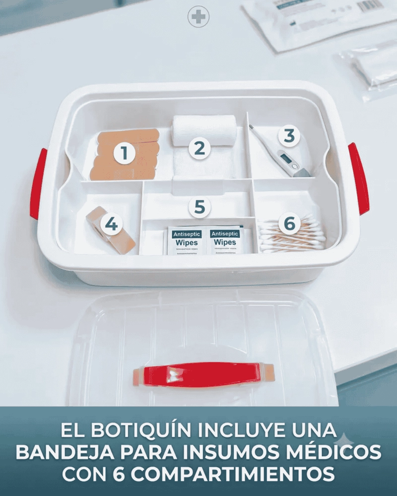 CAJA ORGANIZADORA BOTIQUIN PRIMERO AUXILIOS CON DIVISIONES - 4