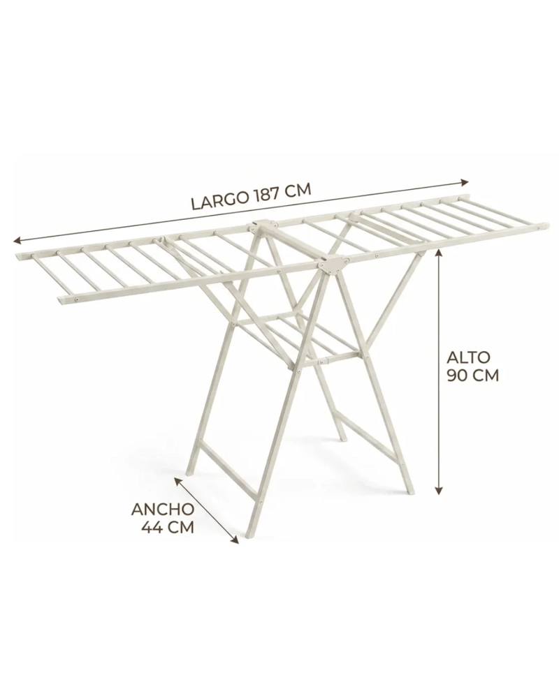 TENDEDERO COLGADOR DE ROPA PLEGABLE METALICO 180CM PREMIUM - 2