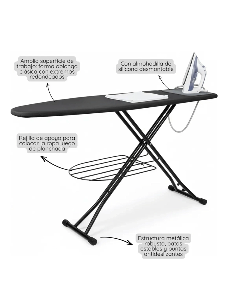 TABLA DE PLANCHAR CON REJILLA MESA PLEGABLE BASICA PREMIUM - 3