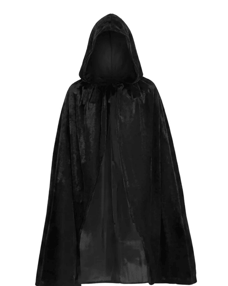 CAPA NEGRA CON GORRO DISFRAZ NIÑO HALLOWEEN 80CMS - 1