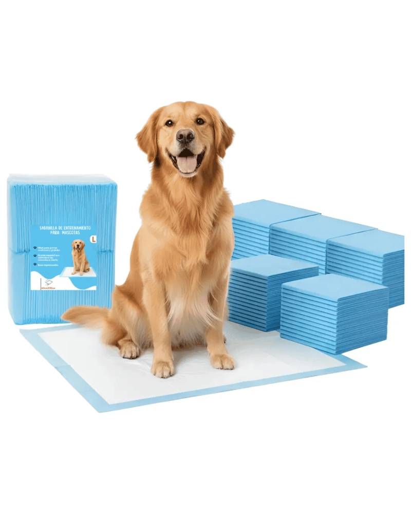 100 PAÑALES SABANILLAS ABSORBENTES MASCOTA PERROS 60X90CM AZUL PATILINDO - 1