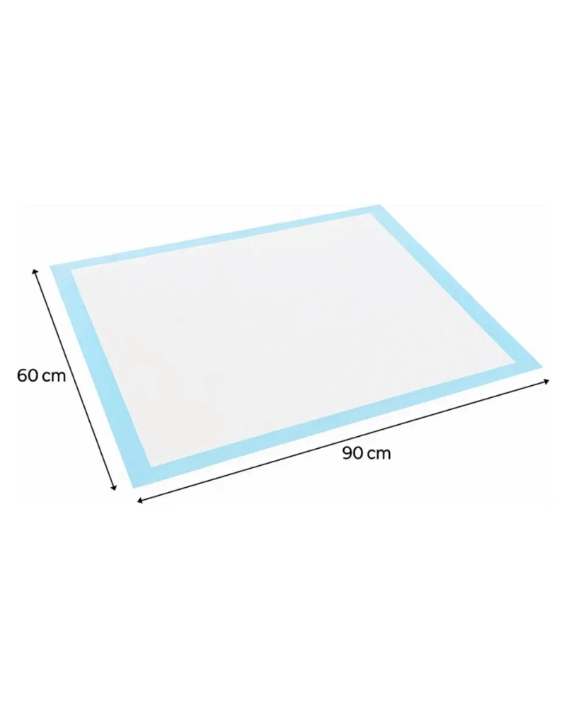 100 PAÑALES SABANILLAS ABSORBENTES MASCOTA PERROS 60X90CM AZUL PATILINDO - 2