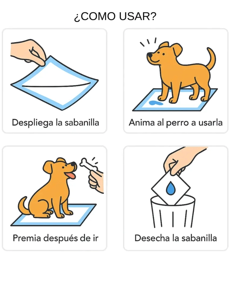 100 PAÑALES SABANILLAS ABSORBENTES MASCOTA PERROS 60X90CM AZUL PATILINDO - 3