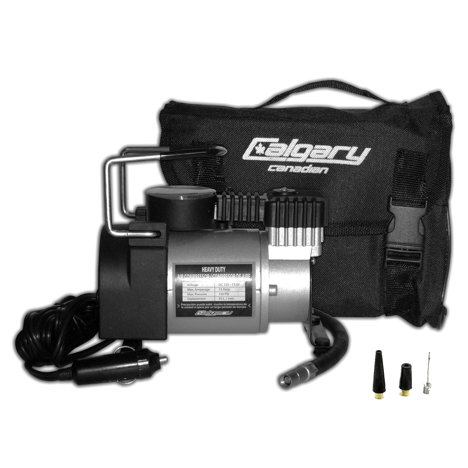 COMPRESOR DE AIRE CALGARY PARA AUTO 12V 150 PSI PORTÁTIL - 1