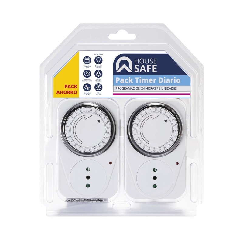 TEMPORIZADOR ELE CTRICO PACK 2 TIMER DIARIO HOUSE SAGE - 1