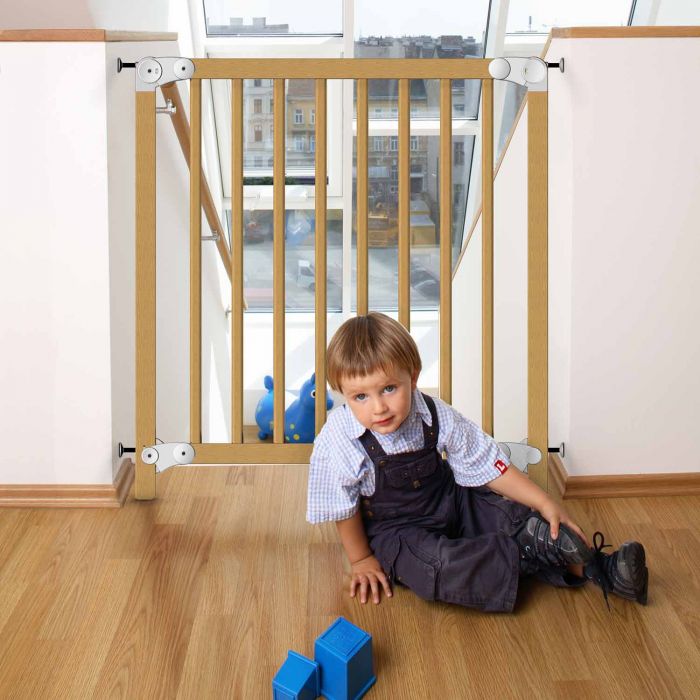 REJA SEGURIDAD MACROTEL HAPPY DINO LENA MADERA MADERA NATURAL PARA NIÑOS BEBES - 2