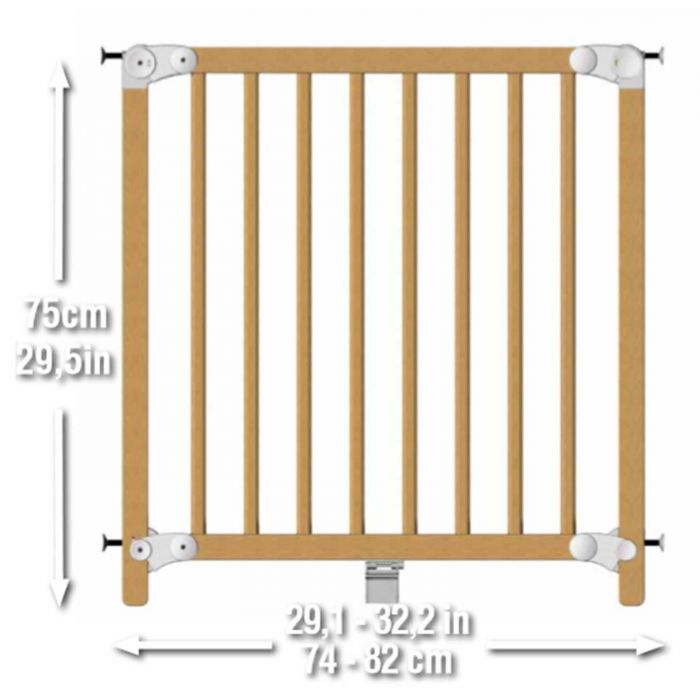 REJA SEGURIDAD MACROTEL HAPPY DINO LENA MADERA MADERA NATURAL PARA NIÑOS BEBES - 3