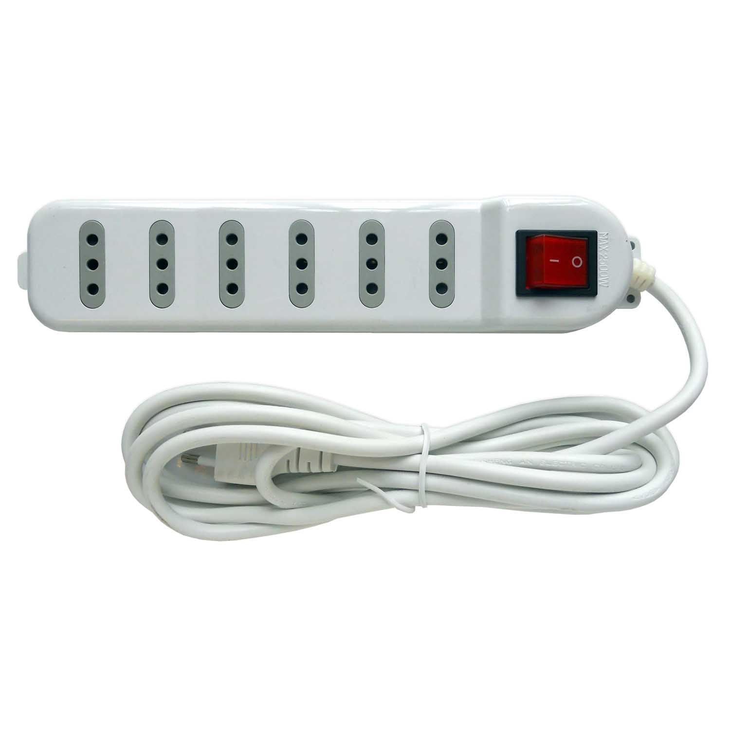 ALARGADOR ZAPATILLA MACROTEL CON SWITCH 6 POSICIONES 3 MTS BLANCO - 1
