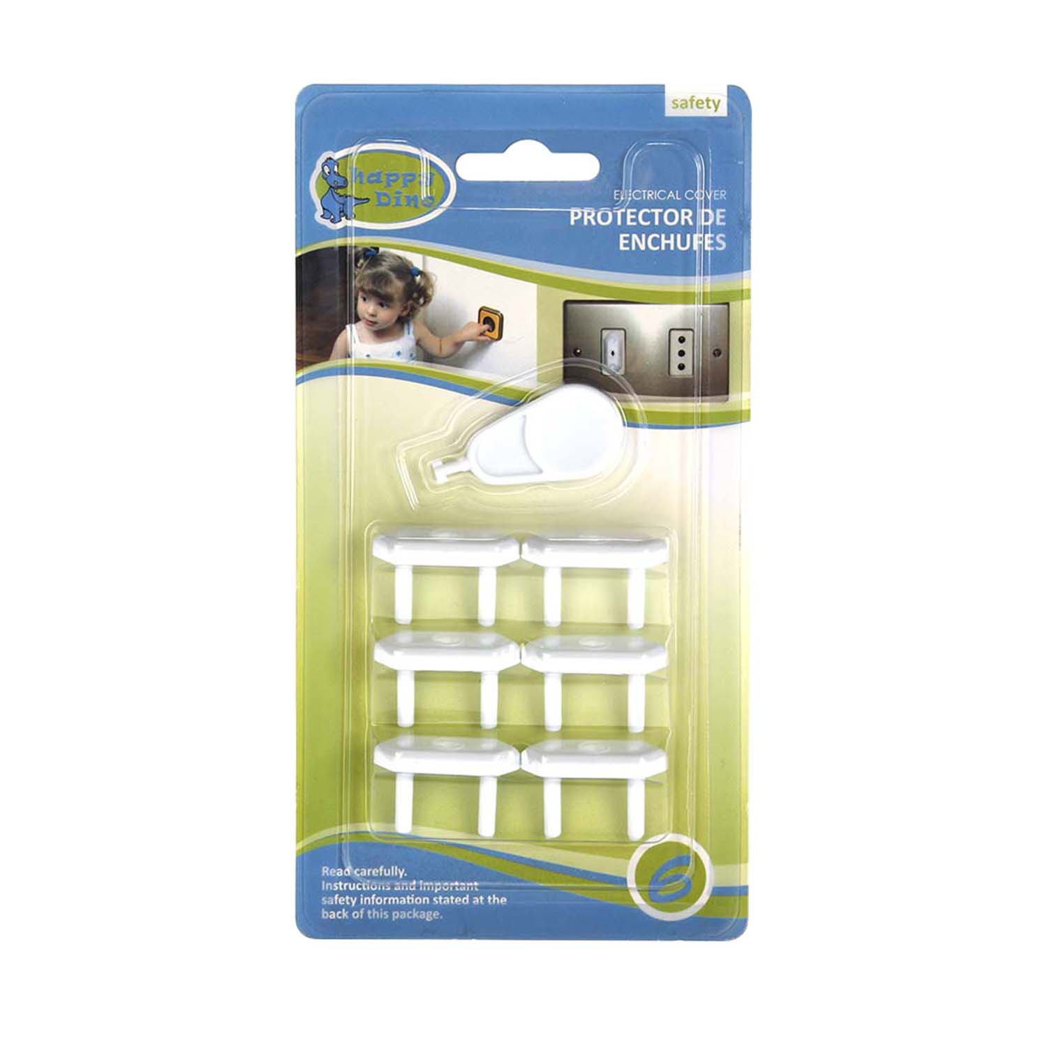 PROTECTOR DE SEGURIDAD PARA ENCHUFES HAPPY DINO 6 UNIDADES - 4