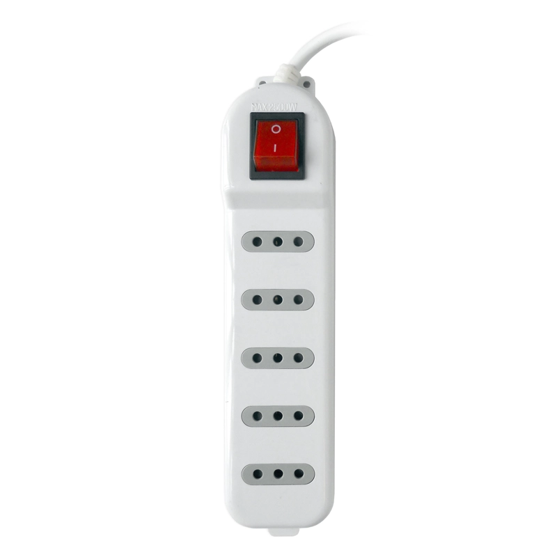 ALARGADOR ZAPATILLA MACROTEL CON SWITCH 5 POSICIONES 5 METROS BLANCO - 1
