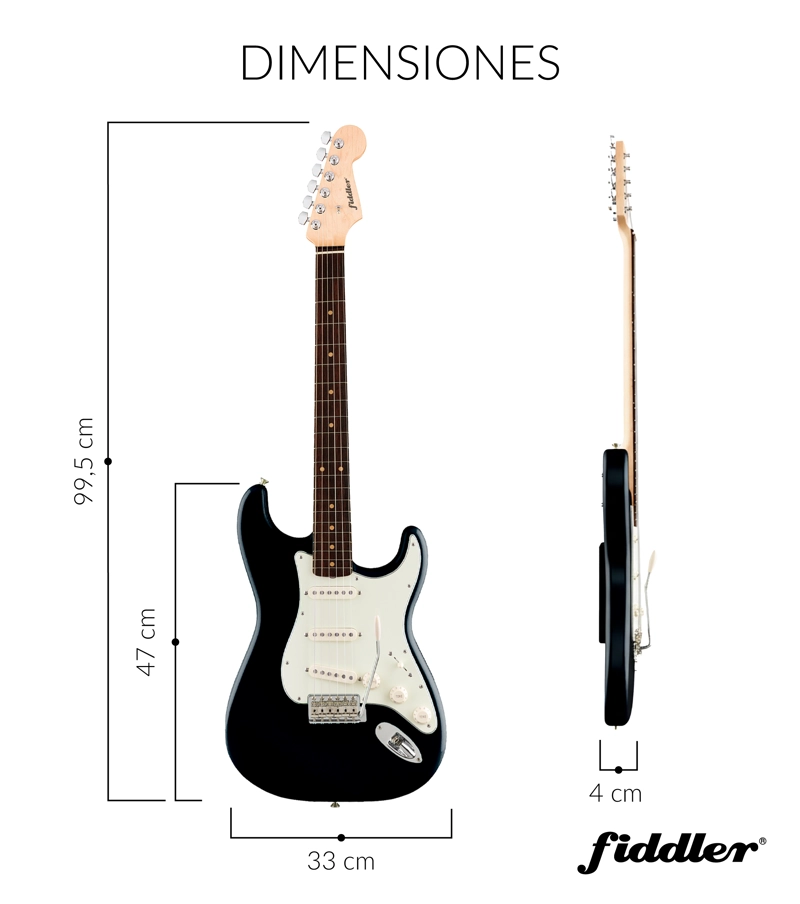 COMBO GUITARRA ELE CTRICA NEGRA + AMPLIFICADOR FIDDLER - 5