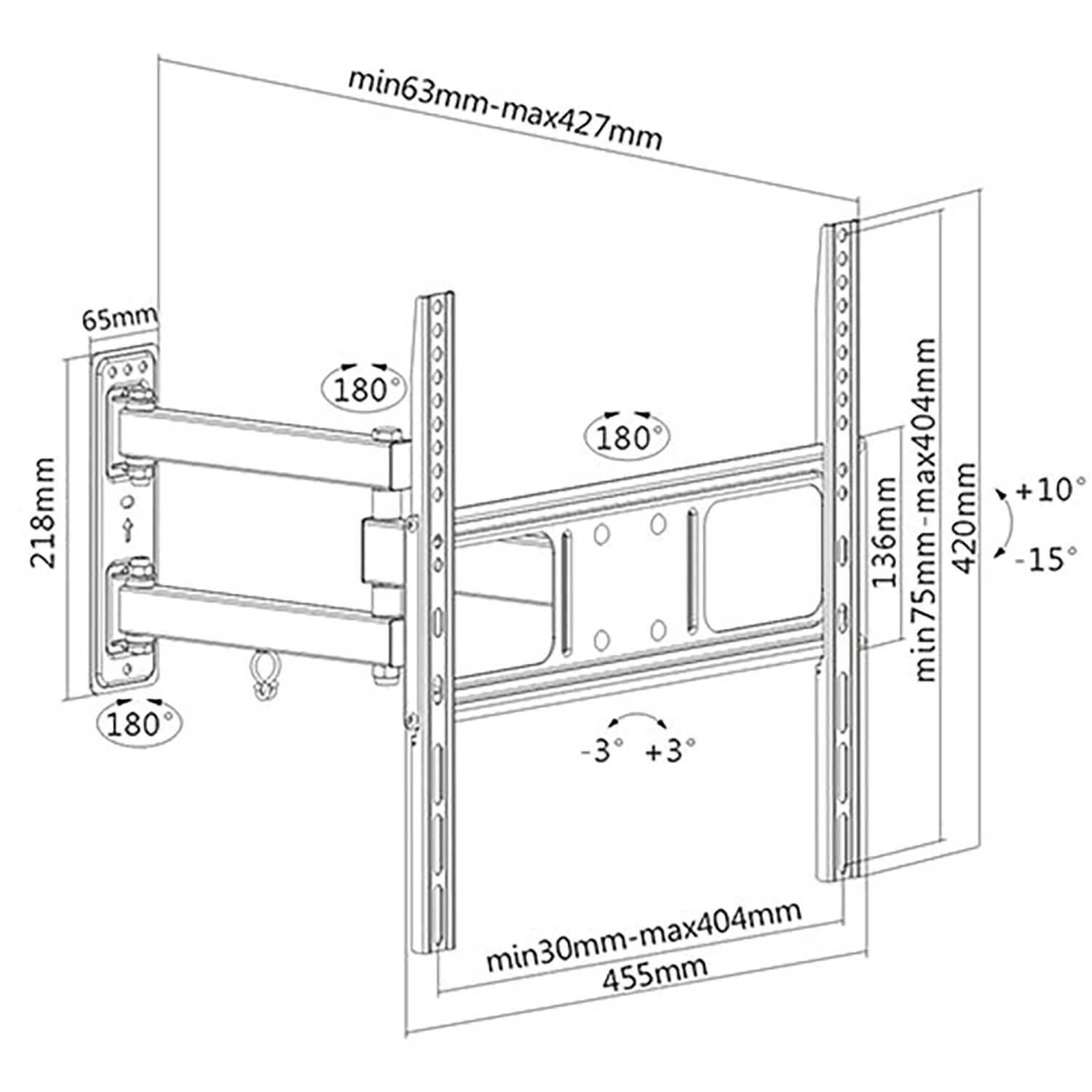 SOPORTE TV UNIVERSAL BRAZO MOVIL ARTICULADO 37-70' HASTA35KG - 9