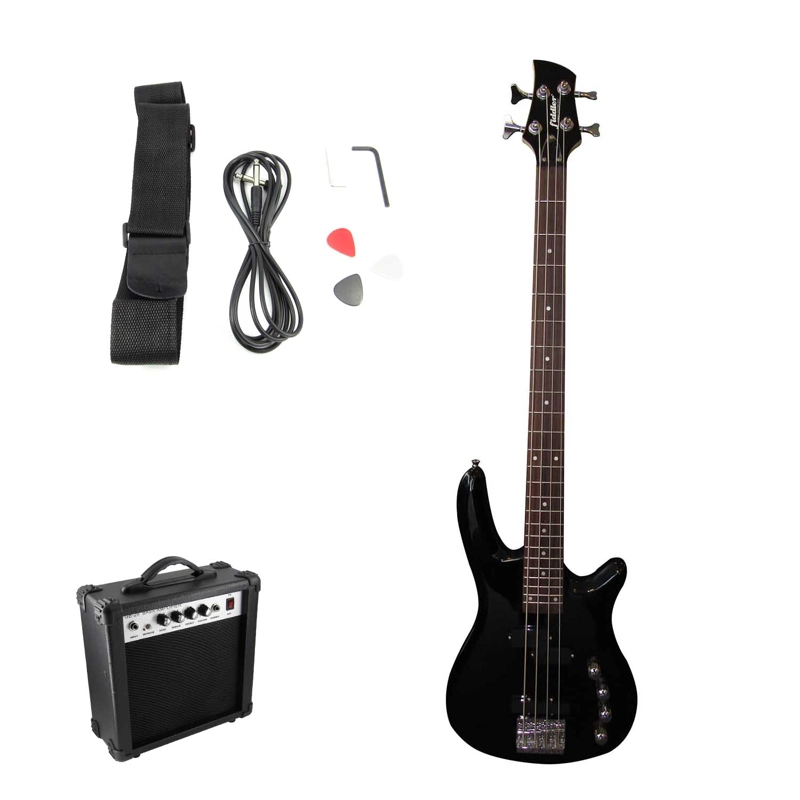BAJO ELE CTRICO FIDDLER NEGRO + AMPLIFICADOR 20W - 1