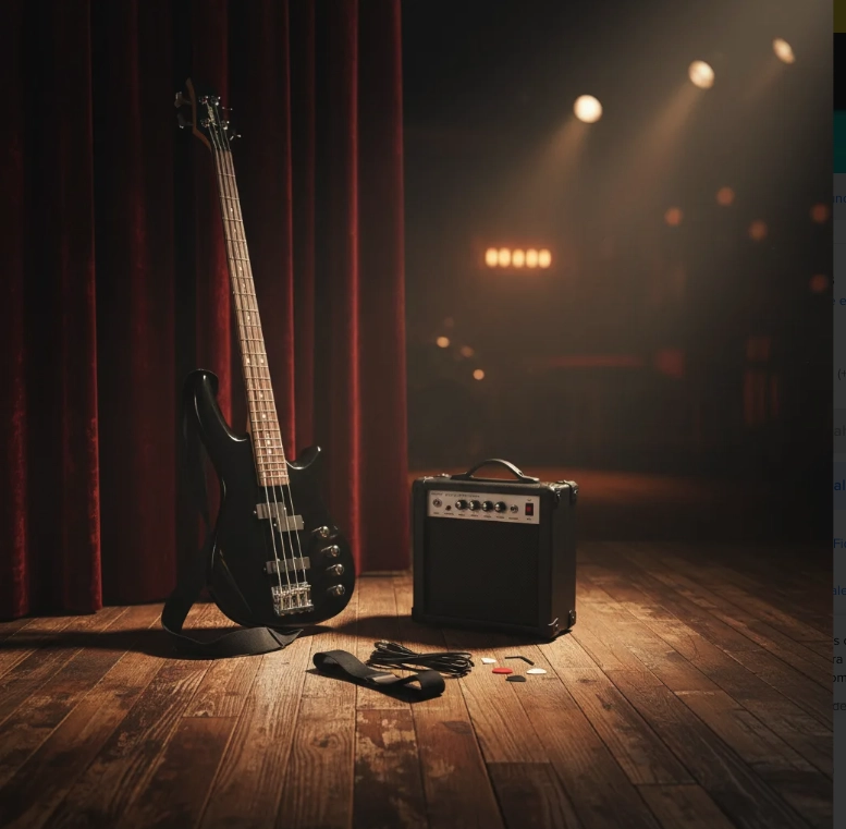 BAJO ELE CTRICO FIDDLER NEGRO + AMPLIFICADOR 20W - 9