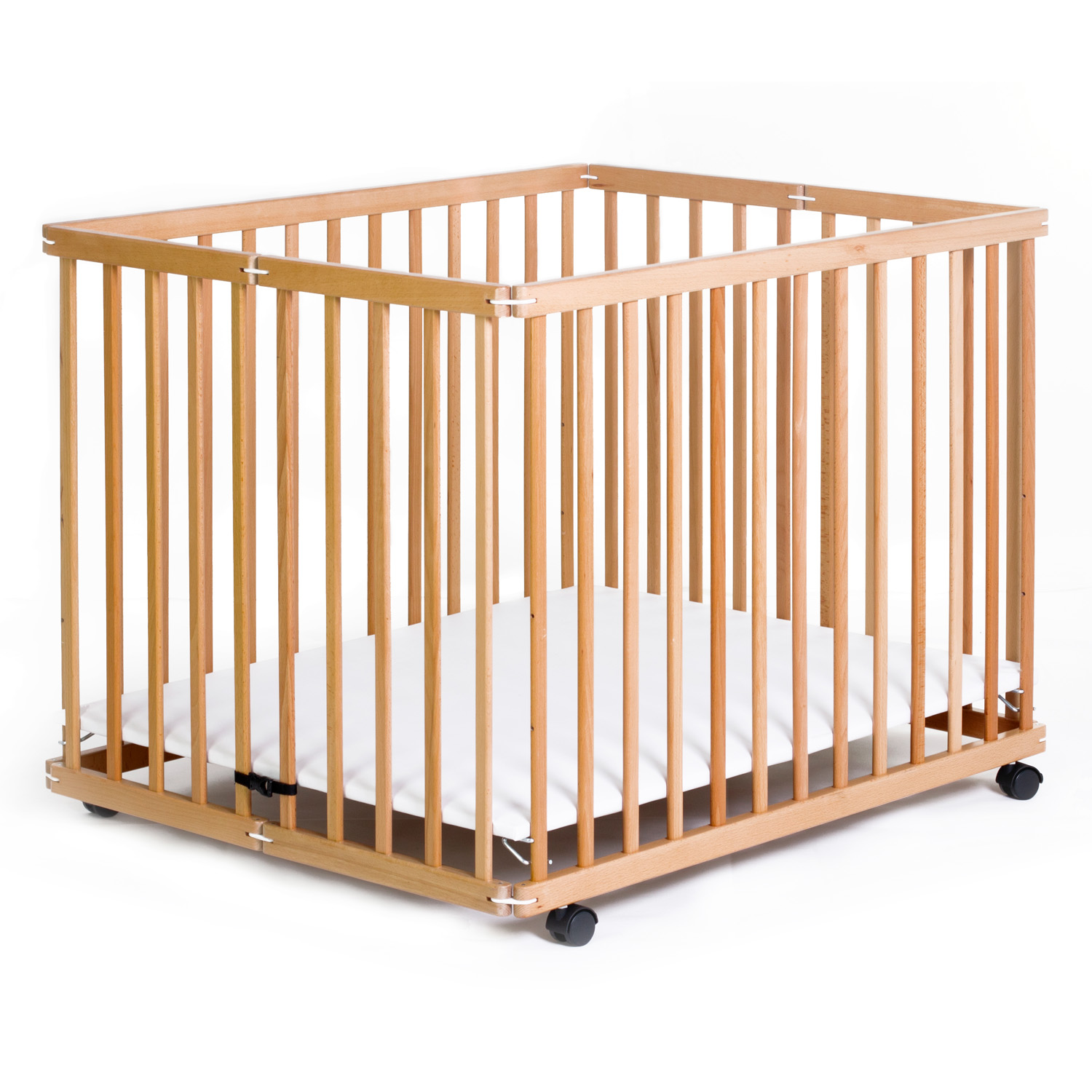 CORRAL CUNA 2 EN 1 MACROTEL HAPPY DINO MADERA ALTURA AJUSTABLE - 1