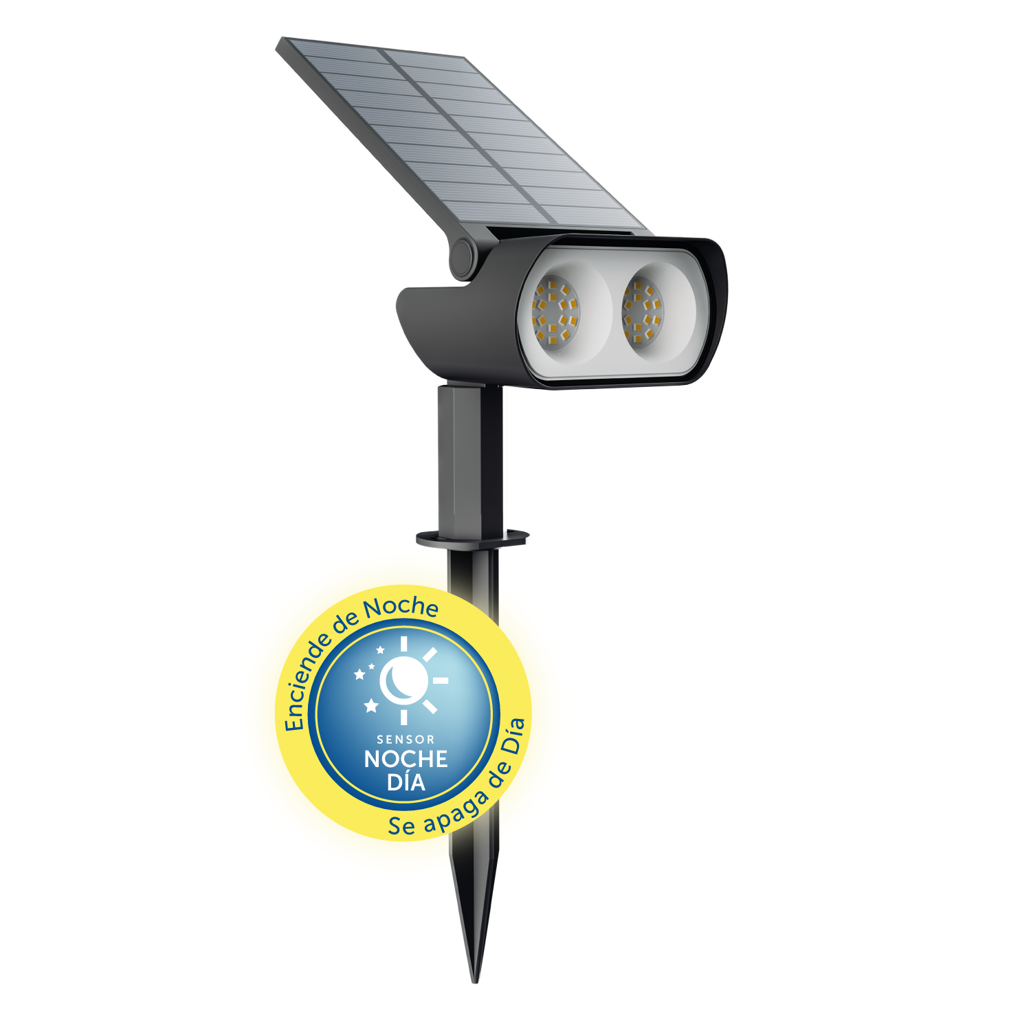 FOCO LED MACROTEL EXTERIOR CON PANEL SOLAR LUZ NEUTRA - 2