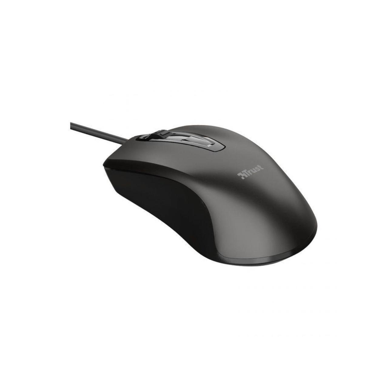 MOUSE TRUST CARVE ÓPTICO NEGRO CON CABLE - 2
