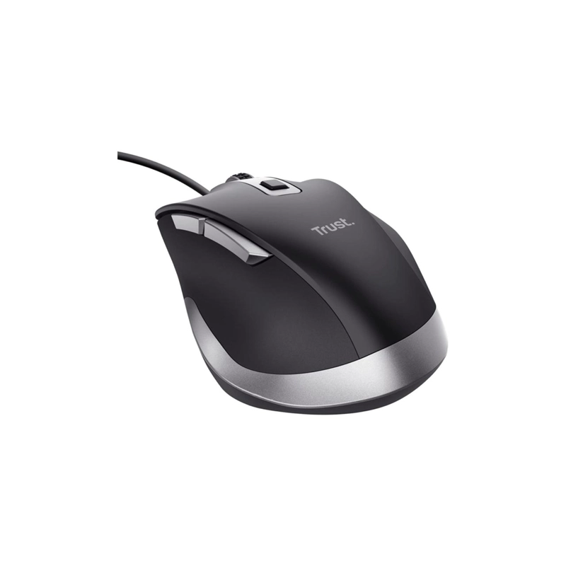 MOUSE TRUST FYDA CONFORT NEGRO CON CABLE - 1