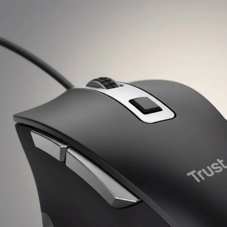 MOUSE TRUST FYDA CONFORT NEGRO CON CABLE - 2