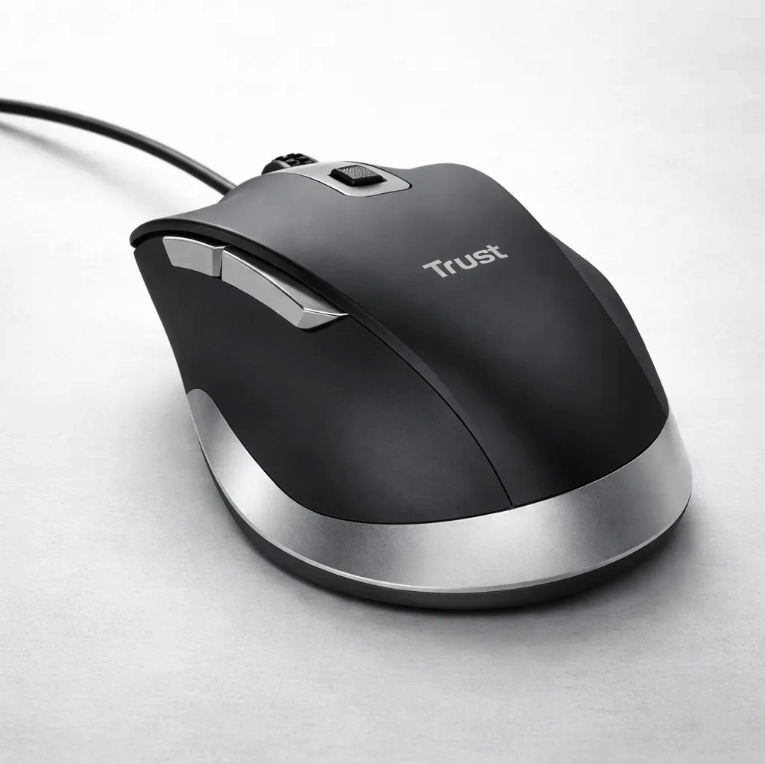 MOUSE TRUST FYDA CONFORT NEGRO CON CABLE - 5
